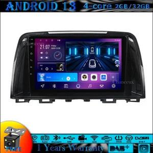 9" Android 13 Car Stereo Carplay DAB GPS Navigation DVR BT For Mazda 6 2012-2017 - Picture 1 of 12