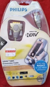 Philips HDTV ,HDMI/DVI,Video Conversion Cable ,24K GOLD Connect ,6 ft #21 - Picture 1 of 6