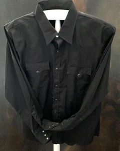 Western Shirt, Men's L (16 1/2" neck, 26" sleeve) Black, Pre-owned - Picture 1 of 3