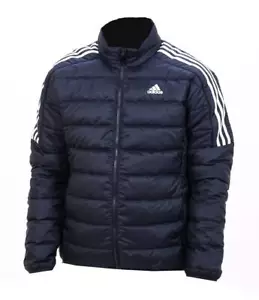 adidas Down Dark Blue Jacket Essential Classic Performance Logo Coat Men Size - Picture 1 of 9