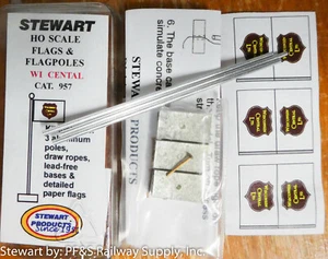 Stewart HO Scale #957 WI Central / Flags & Flagpoles (Aluminum Poles) - Picture 1 of 1