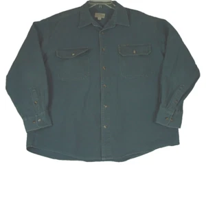 Cabela's Shirt Mens XL Green 100% Cotton Pockets Long Sleeve Heavy Outdoor Work - Picture 1 of 12