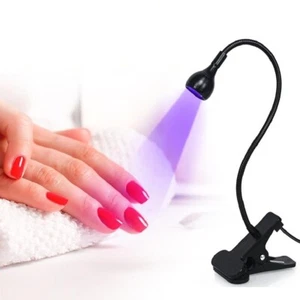 UV LED Nail Lamp Portable 3W Nail Dryer with Gooseneck and Clamp Adjustable 1pcs - Picture 1 of 10