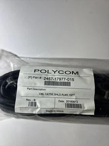 One Polycom 2457-17977-001 CAT5E Shielded Cable, RJ45, 15ft - NEW - Picture 1 of 6