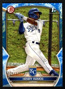 Henry Ramos 2023 Bowman 1st Year Prospect Blue Lunar Crater 74/125 Royals - Picture 1 of 2