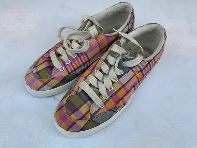 Tênis feminino polo Brisbane Madras lona com cadarço xadrez tamanho 8,5 B - Imagem 1 de 4