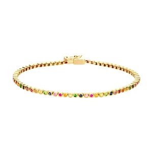 Luis morias Gold Tennis Bracelet With Sapphires 14 karat - Picture 1 of 5