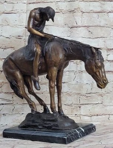 Estatua de bronce End of the Trail de James Fraser escultura nativo americano occidental - Imagen 1 de 10