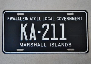 1980s Kwajalein Atoll Local Government Marshall Islands License Plate ++ Mint MH - Picture 1 of 2
