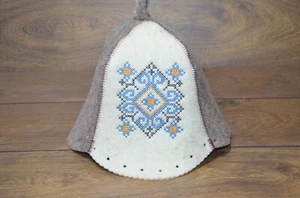 Ukrainian sauna cap, sauna Hat for baths and saunas made of natural wool made UA - Picture 1 of 8