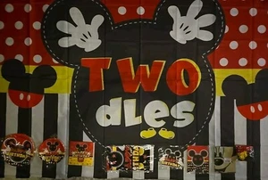 Mickey Mouse Twodles Party Banner, 58"x36" with Party Decoration & Accessories - Picture 1 of 7