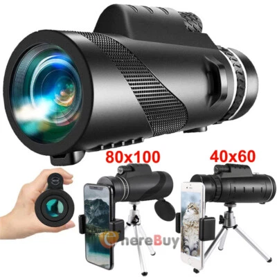 Super High Power 80X100 Portable HD Night Vision Monocular Telescope Binoculars - Image 1 of 4