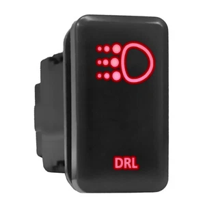 DRL - Red Backlit Tall Push In Switch  1.54"x 0.83" (Fit: Toyota) - Picture 1 of 6