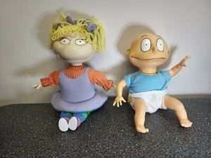VTG Nickelodeon Rugrats Lot Mattel 1997 Plush Doll Angelica Tommy Hair Raising - Picture 1 of 5