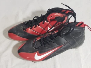 NIKE 318697-012 Super Speed Red Black 3/4 Football Cleats Mens Size 10 - Picture 1 of 8