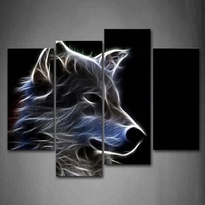Grey Wolf Wall Art Painting Pictures Print On Canvas Animal The Picture for H... - Picture 1 of 8