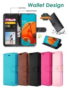 For T-Mobile Revvl 6 Pro / 6 5G Leather Wallet Case Card Storage Kickstand Cover - Picture 1 of 46