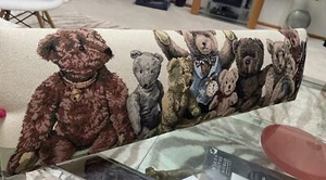 DAKOTAH INC. Upholstered Tapestry Long Seat Bench Ottoman Kids Room Teddy Bears - Picture 1 of 20