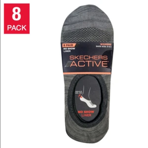 Skechers Mujer Activo 8 Pares - No Show Forro Antideslizante Tacón Agarre ¡NUEVO CON ETIQUETAS! - Imagen 1 de 3