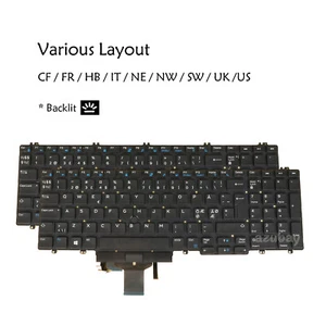 Teclado para portátil para DELL 0M08NF 0NHJ6Y 0KRG22 0RX21J 0VF7VR 030WMD 0R842T 0YRK6V - Imagen 1 de 17