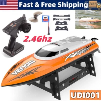 UDI RC Boat 2.4G High Speed Remote Control Electric Boat Orange Power Venom Gift - Image 1 of 4