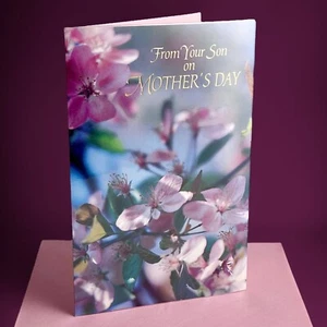 LARGE Vintage MOTHER'S DAY Card FROM SON, Flowers by American Greetings 1992 +✉ - Picture 1 of 8