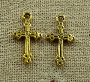 Envío Gratuito 224 piezas Dijes Antiguos Cruz de Oro 21x11mm L-4899 - Imagen 1 de 4