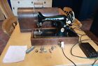 Vintage Early Singer 99K Sewing Electric Machine Pedal in Bentwood Case &amp; Key
