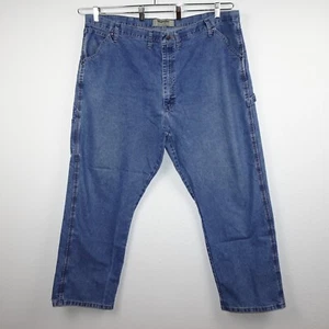 Wrangler Carpenter Jeans Men's Size 46x30 Blue Denim Work Wear Pockets - Picture 1 of 9