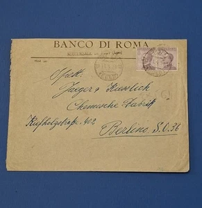 Egeo Rodi 1942 Dodecanese Italy Banco di Roma Rhodes Cover to Germany 50c Stamp - Picture 1 of 2