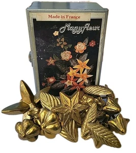 Vintage Magyfleur French Brass Mold Set 17 In Original Box Flowers Leaves Stars - Picture 1 of 24