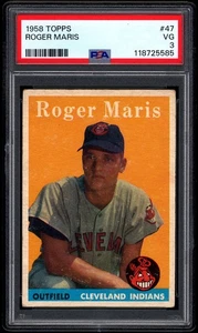 1958 Topps #47 Roger Maris RC PSA 3 CENTERED & NO CREASES - Picture 1 of 2