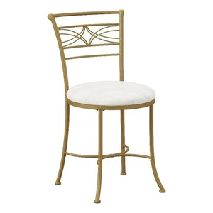 Hillsdale Furniture Dutton Metal Vanity Stool with Center Diamond Design Gold - Picture 1 of 16
