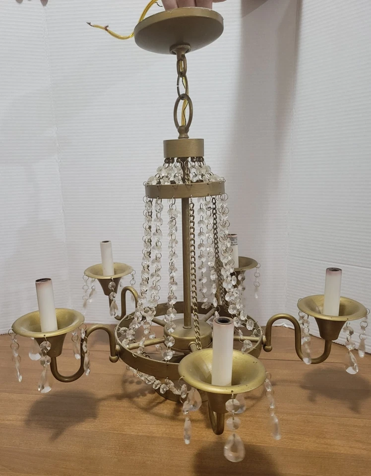 Candelabro de cristal espanhol vintage Petite Elegance 5 leves - Imagem 1 de 1