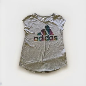 Gray Adidas Kids Shirt Size M 10-12 Short Sleeve Athletic - Picture 1 of 3