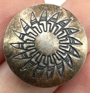 Hopi Native American Sterling Silver Button Cover Sun - Picture 1 of 4