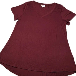 2XL CHRISTY LuLaRoe ~ SOLID BURGUNDY ~ V-Neck T-SHIRT Top; Sizes 22-24 - Picture 1 of 4