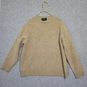 Eddie Bauer Lambs wool Pullover Men Extra Large Beige Neutral Crew Neck Preppy  - Picture 1 of 15