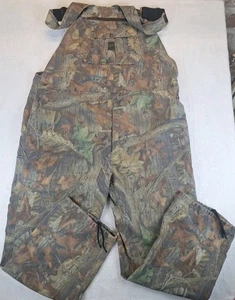 Vintage Liberty Camo Bib Overalls Mens 44x31 Workwear Hunting Woodland USA Made - Picture 1 of 14