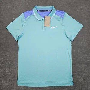 NikeCourt Poloshirt Herren Medium türkis lila Dri-FIT Tennis Swoosh FD5317-300 - Bild 1 von 10