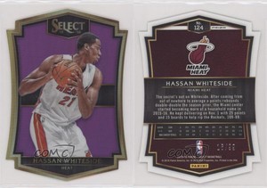 2015 Panini Select Premier Level Die-Cut Purple Prizm /99 Hassan Whiteside #124