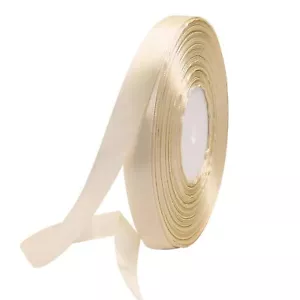 100 Yards 5/8 Inch Champagne Satin Ribbon Solid Fabric Ribbon Roll for Gift W... - Picture 1 of 5