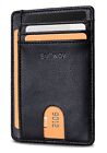 Buffway Slim Minimalist Front Pocket RFID Blocking Leather  Assorted Colors