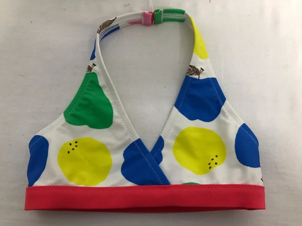 MINI TOP DE BAÑO BIKINI HALTER BLANCO AZUL MULTI TALLA 4-5 Y NUEVO Foto 1 de 2