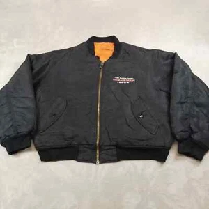 Giacca Vintage Armageddon Film Uomo XL Nero Bomber Volo Cast & Crew MA-1 - Foto 1 di 8