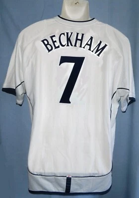 ANGLETERRE BECKHAM Coupe du Monde FIFA 2002 no MATCH VINTAGE Umbro home team XL - Photo 1/4