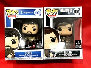 Funko POP! The Last of Us + JOEL #620 + Part 2 ELLIE #601 Gamestop Exclusive - Picture 1 of 16