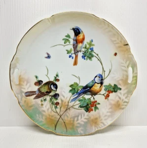 Vintage Leuchtenburg Birds Porcelain 9.5" Plate Made in Germany With Handles - Picture 1 of 9