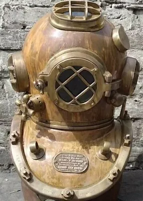 Antique Diving Divers Helmet Mark V Vintage Navy Us Sea Deep Scuba Helmet • 943.02$
