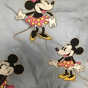 Sábana bajera ajustada vintage Disney Minnie Mouse doble azul tacones altos cortador de flores - Imagen 1 de 4
